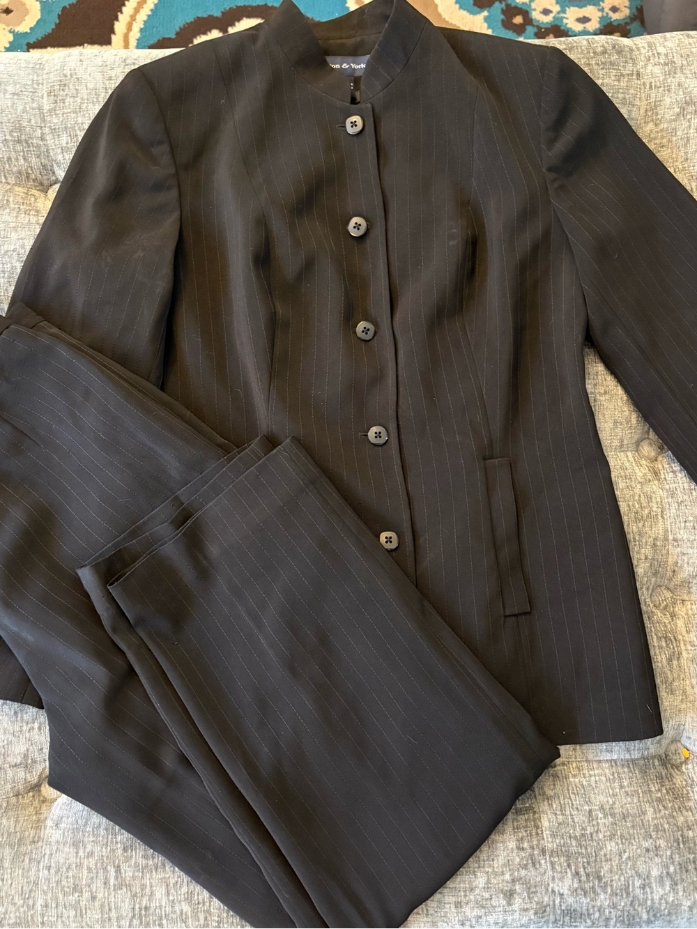 Preston & York Black Pinstripe Blazer